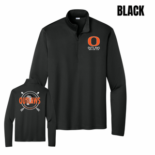 Ogden's Outlaws Wrestling Dreamcatcher Front & Back PosiCharge Competitor Quarter-Zip Pullover in Black
