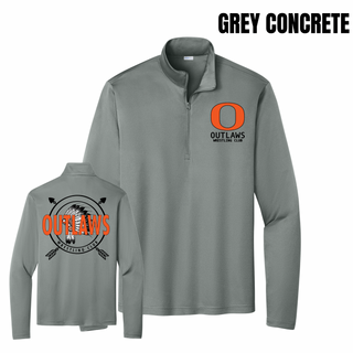 Ogden's Outlaws Wrestling Dreamcatcher Front & Back PosiCharge Competitor Quarter-Zip Pullover in Grey Concrete