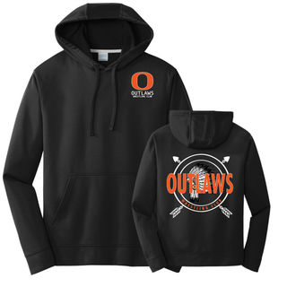 Ogden's Outlaws Wrestling Dreamcatcher Front & Back Performance Hoodie in Black
