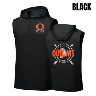 Ogden's Outlaws Wrestling Dreamcatcher Stretch Sleeveless Hooded Quarter-Zip in Black