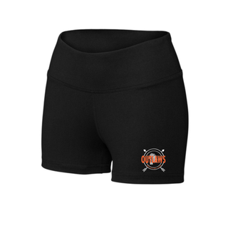 Ogden's Outlaws Wrestling Dreamcatcher Women's Interval Performance Shorts front view in Black