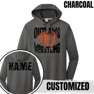 Ogden's Outlaws Wrestling Mat Brawler Performance Hoodie - Charcoal