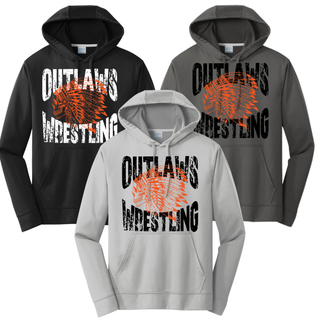 Ogden's Outlaws Wrestling Mat Brawler Performance Hoodie - Black, Silver, and Charcoal