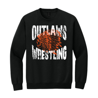 Ogden's Outlaws Wrestling Mat Brawler Top - Black Crewneck