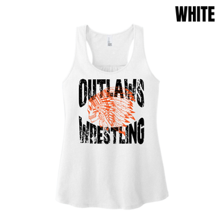 Ogden's Outlaws Wrestling Mat Brawler Women's Racerback Tank in White