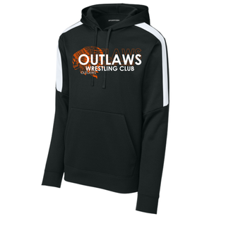 Ogden's Outlaws Wrestling Original Fan Favorite Hoodie, front design with skull-in-headdress emblem