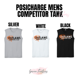 Ogden's Outlaws Wrestling Original Men's PosiCharge Competitor Tank in Silver, White, and Black