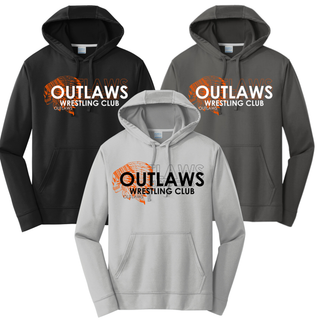 Ogden's Outlaws Wrestling Original Performance Hoodie - Black, Charcoal, and Silver