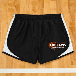 Ogden's Outlaws Wrestling Original Women's Cadence Performance Shorts - Black Flat Lay