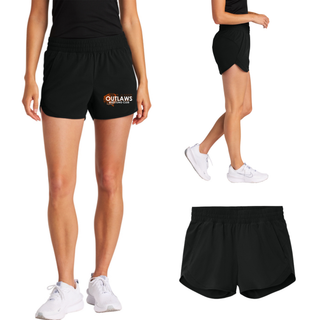 Ogden's Outlaws Wrestling Original Women's Repeat Swift Short in Black lifestyle view