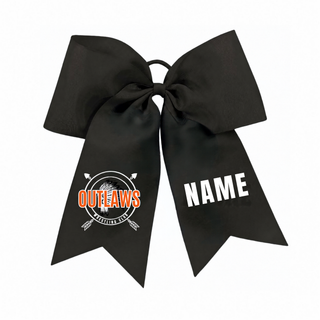 Ogden's Outlaws Wrestling Personalized Cheer Bow in Black with custom name