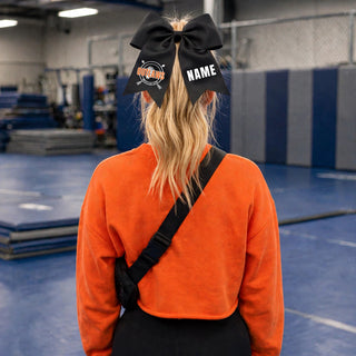 Ogden's Outlaws Wrestling Personalized Cheer Bow worn in hair