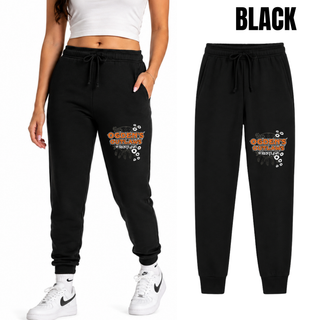 Ogden's Outlaws Wrestling Rustler Core Fleece Joggers in Black, women's fit