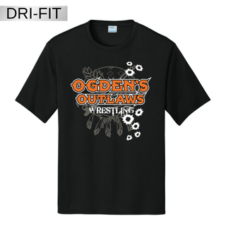 Ogden's Outlaws Wrestling Rustler Dri-Fit Performance Tee in Black