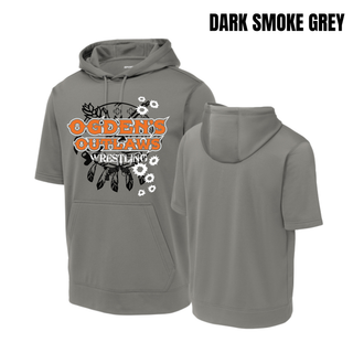 Ogden's Outlaws Wrestling Rustler Fleece Short Sleeve Hooded Pullover - Dark Smoke Grey