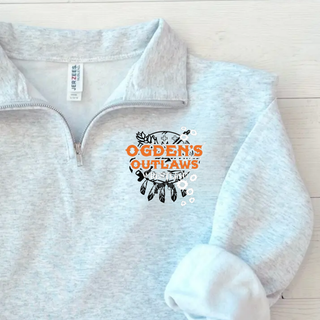 Ogden's Outlaws Wrestling Rustler NuBlend Fleece Quarter-Zip - Ash Grey
