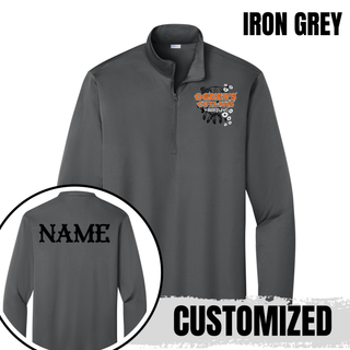 Ogden's Outlaws Wrestling Rustler PosiCharge Quarter-Zip - Iron Grey, back with name