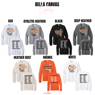 Ogden's Outlaws Wrestling State Placers 2026 Bella Canvas Colors, Ash, Athletic Heather, Black, Deep Heather, Heather Dust, Orange, and White