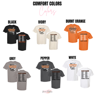 Ogden's Outlaws Wrestling State Placers 2026 Comfort Colors, Black, Ivory, Burnt Orange, Grey, Pepper, and White