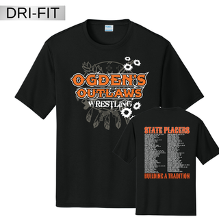 Ogden's Outlaws Wrestling State Placers 2026 Dri-Fit Performance Tee in Black