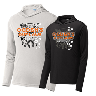 Ogden's Outlaws Wrestling State Placers 2026 PosiCharge Competitor Hoodie in Silver and Black