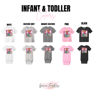Pastel pumpkins ghosts and daisies design infant and toddler color options