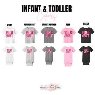 Pink out checkered football design infant and toddler color options