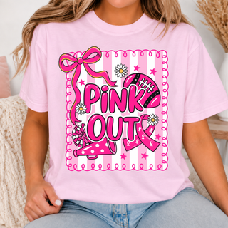 Pink out cheer football badge top design