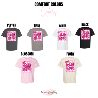 Pink out cheer football badge design Comfort Colors color options