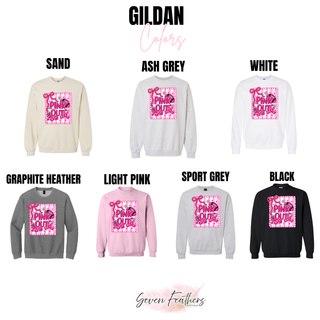 Pink out cheer football badge design Gildan color options