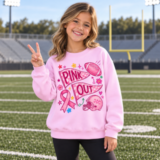 Pink Out Football Pennant Top worn at football game