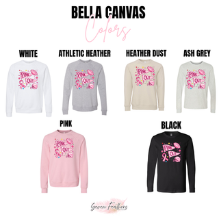 Pink Out Football Pennant Top Bella Canvas color options