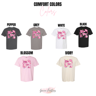 Pink Out Football Pennant Top Comfort Colors color options