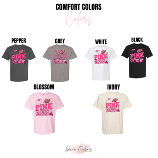 Pink Out Football Playbook Top Comfort Colors color options