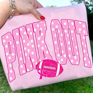 Pink out polka dot football top design