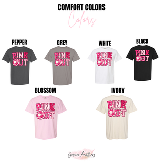 Comfort Colors options for the Pink Out Soccer Top