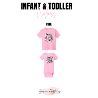 Pink Slay the Court Volleyball infant tee and onesie in pink
