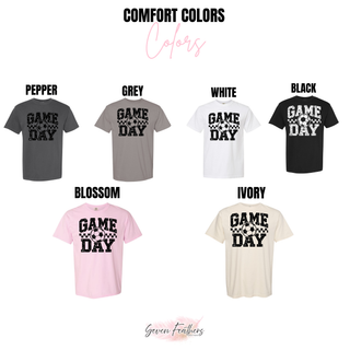 Comfort Colors options for the Pink Soccer Game Day Checkered Top