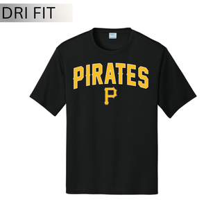 Pirates Baseball Arched Logo Dri-Fit Performance Top in Black