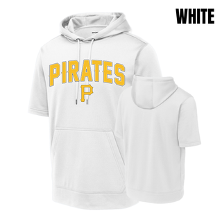 Pirates Baseball Arched Logo Fleece Short Sleeve Hooded Pullover