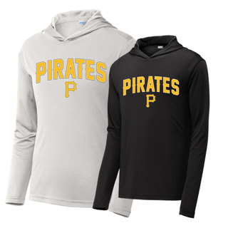 Pirates Baseball Arched Logo PosiCharge Competitor Hoodie in White and Black