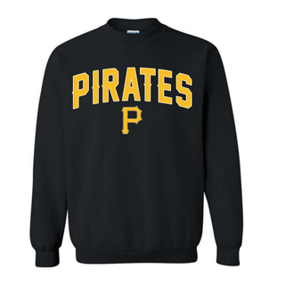Pirates Baseball Arched Logo Top in Black