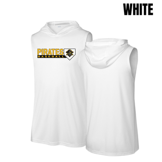 Pirates Baseball Block Logo Competitor Sleeveless Hoodie in White