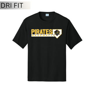 Pirates Baseball Block Logo Dri-Fit Performance Top in Black