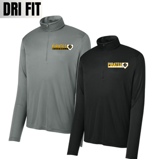 Pirates Baseball Block Logo PosiCharge Quarter-Zip in Grey Concrete and Black