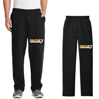 Pirates Baseball Block Logo Sweatpants with Pockets in Black