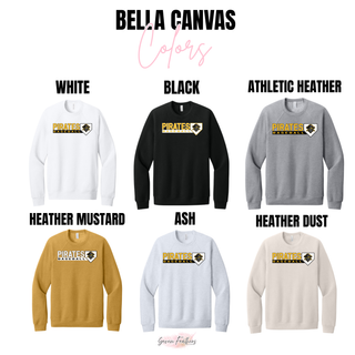Pirates Baseball Block Logo Top Bella Canvas color options