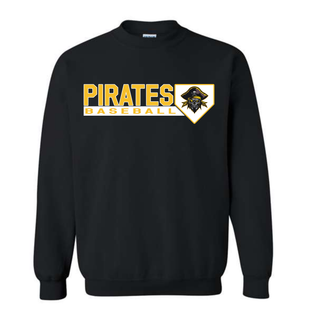 Pirates Baseball Block Logo Top in Black crewneck