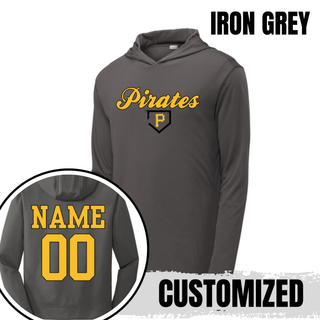 Pirates Baseball Classic PosiCharge Competitor Hoodie in Iron Grey, with custom name and number on the back