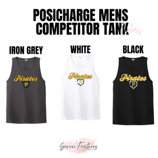 Pirates Baseball Classic PosiCharge Competitor Tank color options: Iron Grey, White, and Black